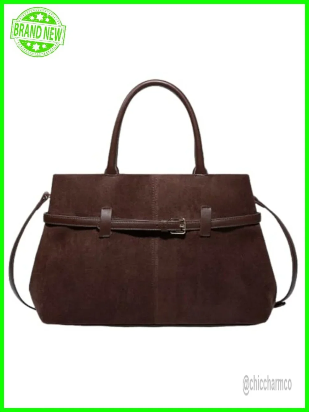Women's Suede Slouchy Tote Handbag with Adjustable Strap Hobo Bag